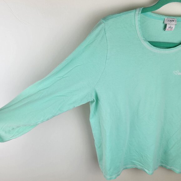 J. Crew Factory Soft Cotton Jersey Weekends Pajama Shirt Turquoise Blue sz L - Picture 3 of 9